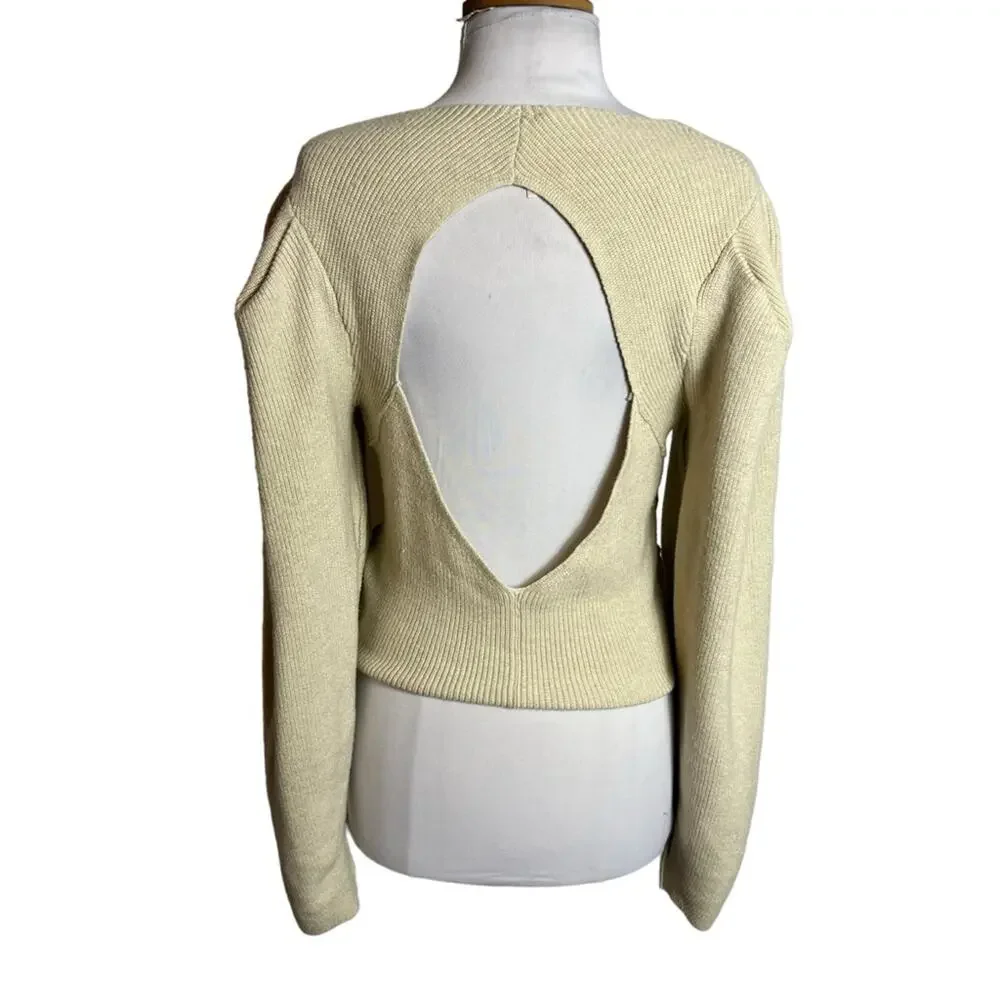 Free People Saffron Top in Oatmeal sweater Sz XS